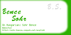 bence sohr business card